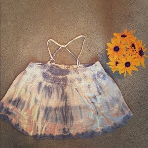 AE blue and white tye dye top